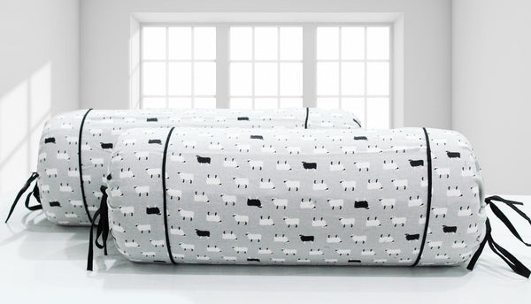 Soft Funky Print Cotton Flannel Bolster Cover Set online at best prices - 2Pcs