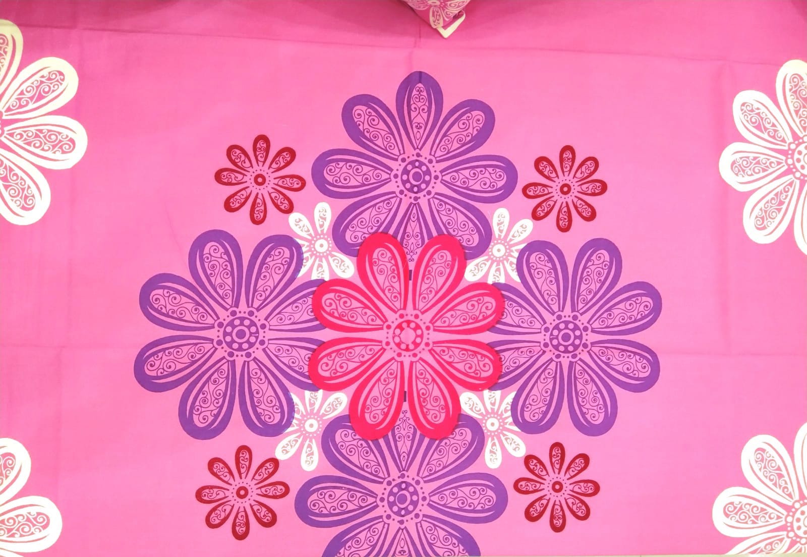 Designer Pink Printed Festive Colors Diwan Set(6 Pcs) online in India 