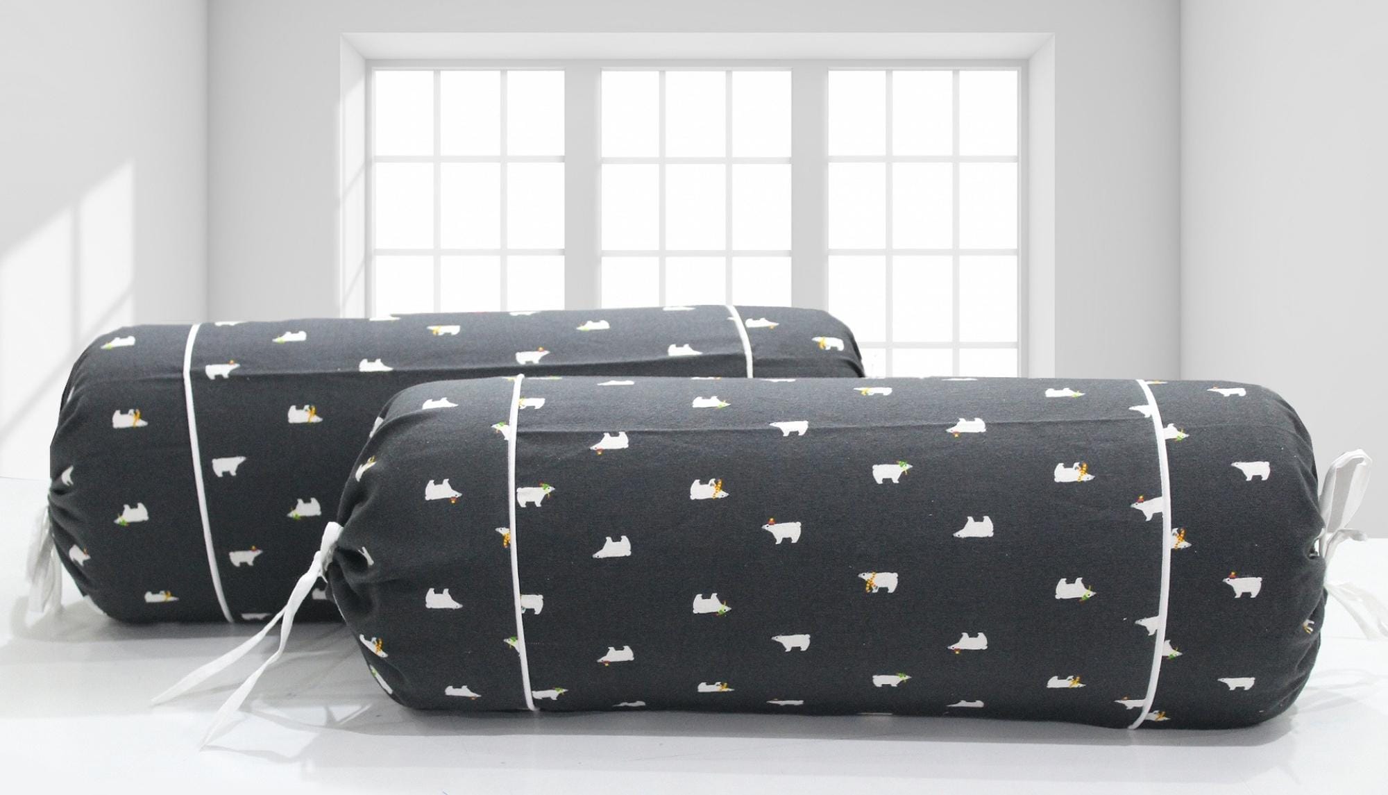 Soft Printed Funky Flannel Cotton Bolster Cover Set (2Pcs) Online In India