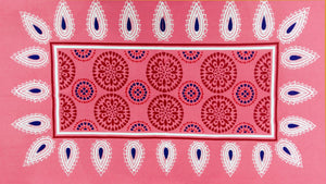 Designer Pink Printed Festive Colors Diwan Set(6 Pcs) online in India 