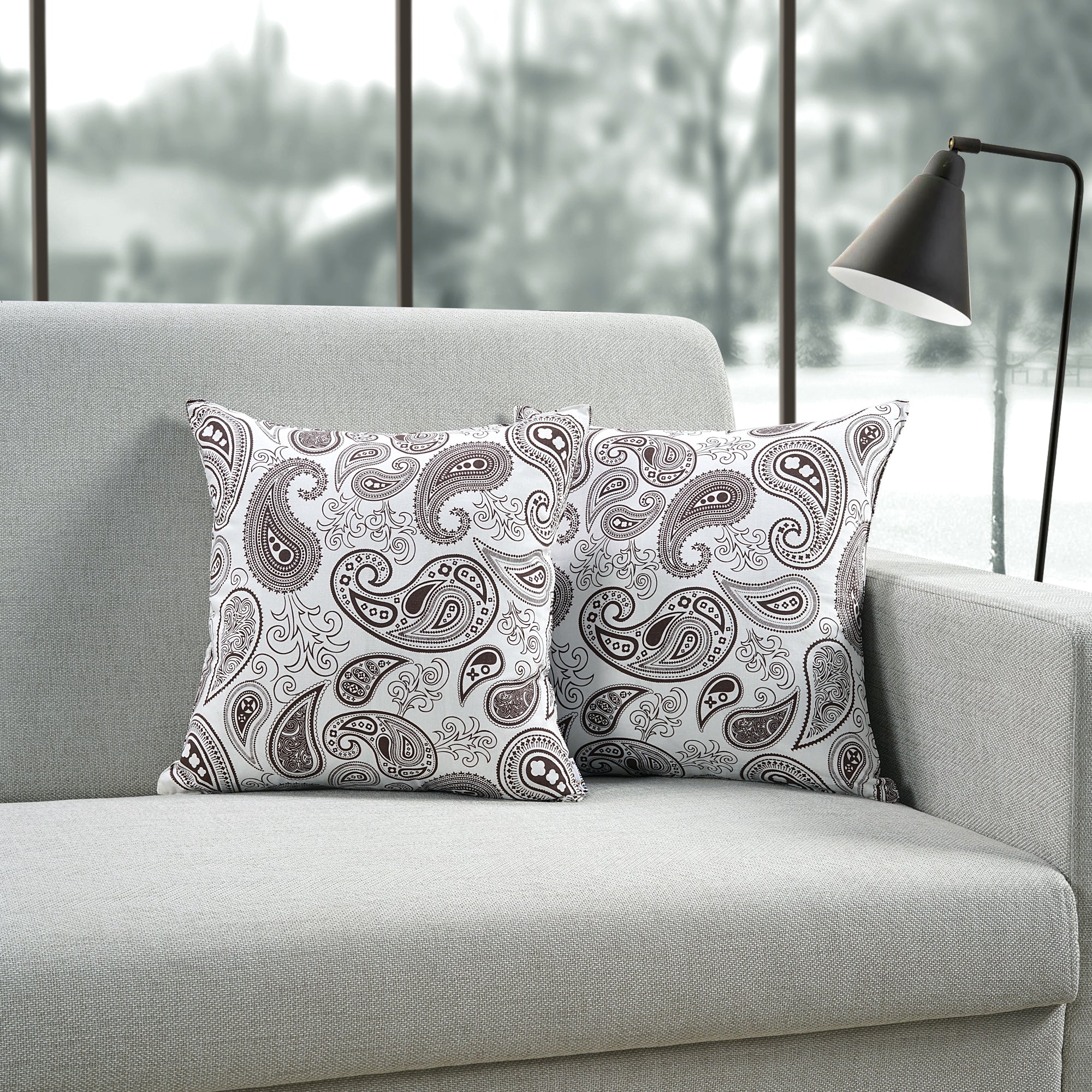 Soft Geometrical print Brown Cotton Cushion Cover Set online in India