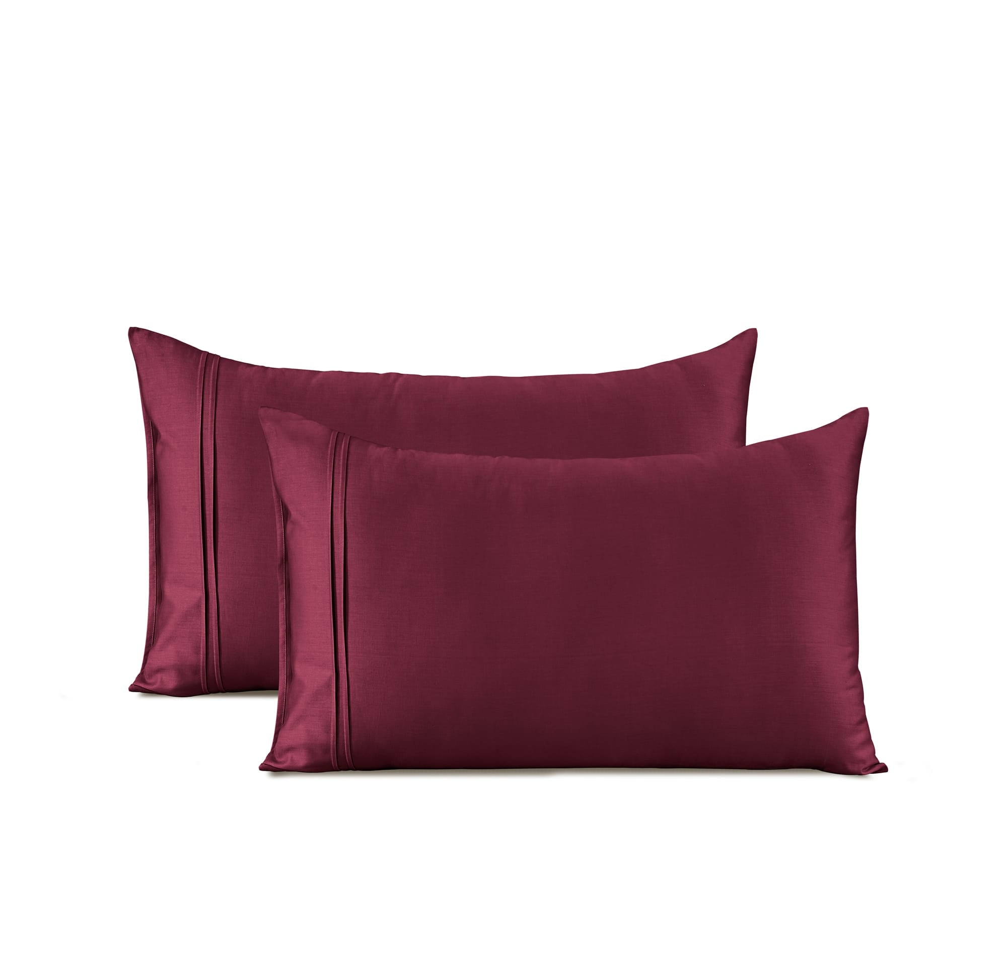 Cotton Satin 400 TC Designer Pillow Covers, Burgundy