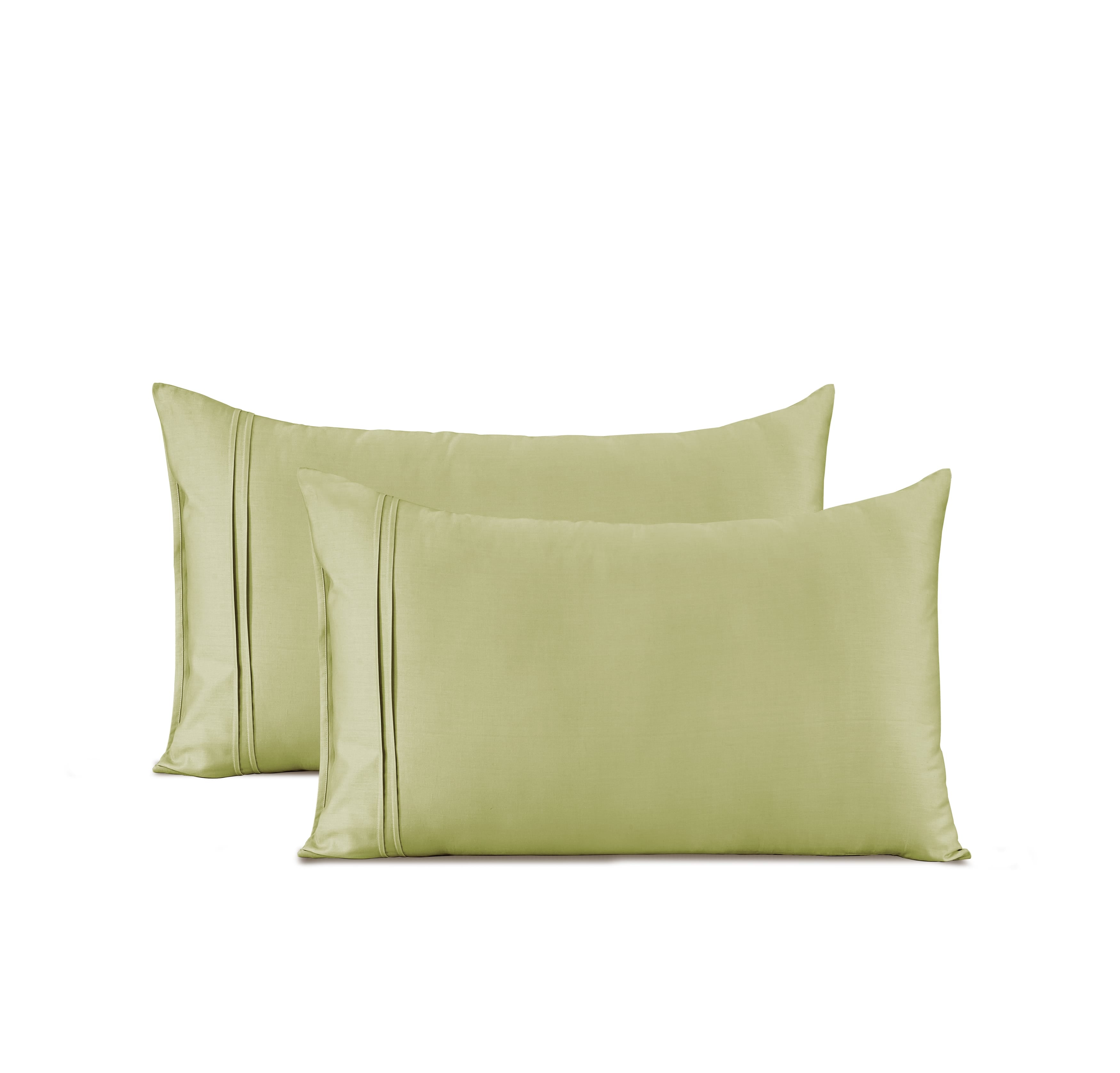 Cotton Satin 400 TC Designer Pillow Covers, Light Green