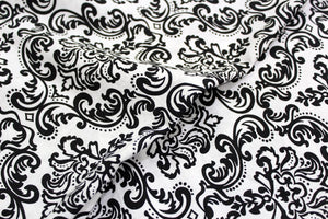 Soft Black 144 TC Damask Print Cotton Fabric(231 cms) online in India