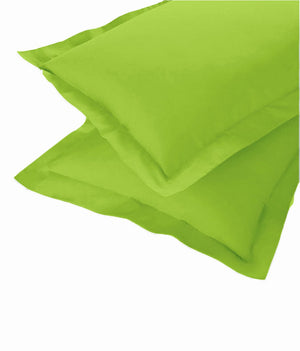 Soft 210 TC Plain Cotton Pillow Cover Set In Flourescent Green Online In India(2 Pcs)