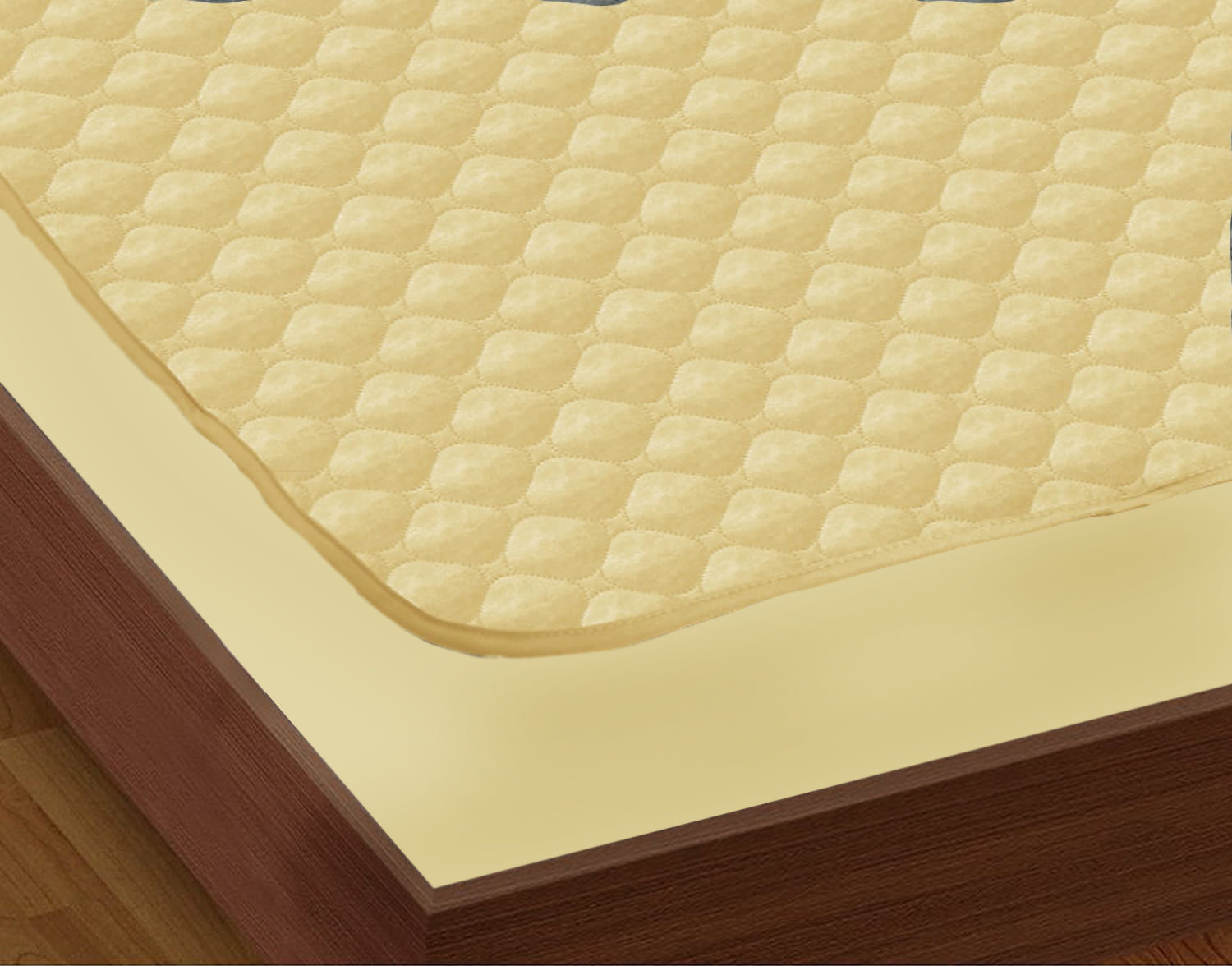 AURAVE Premium Fitted Water Proof Mattress Protector - Gold