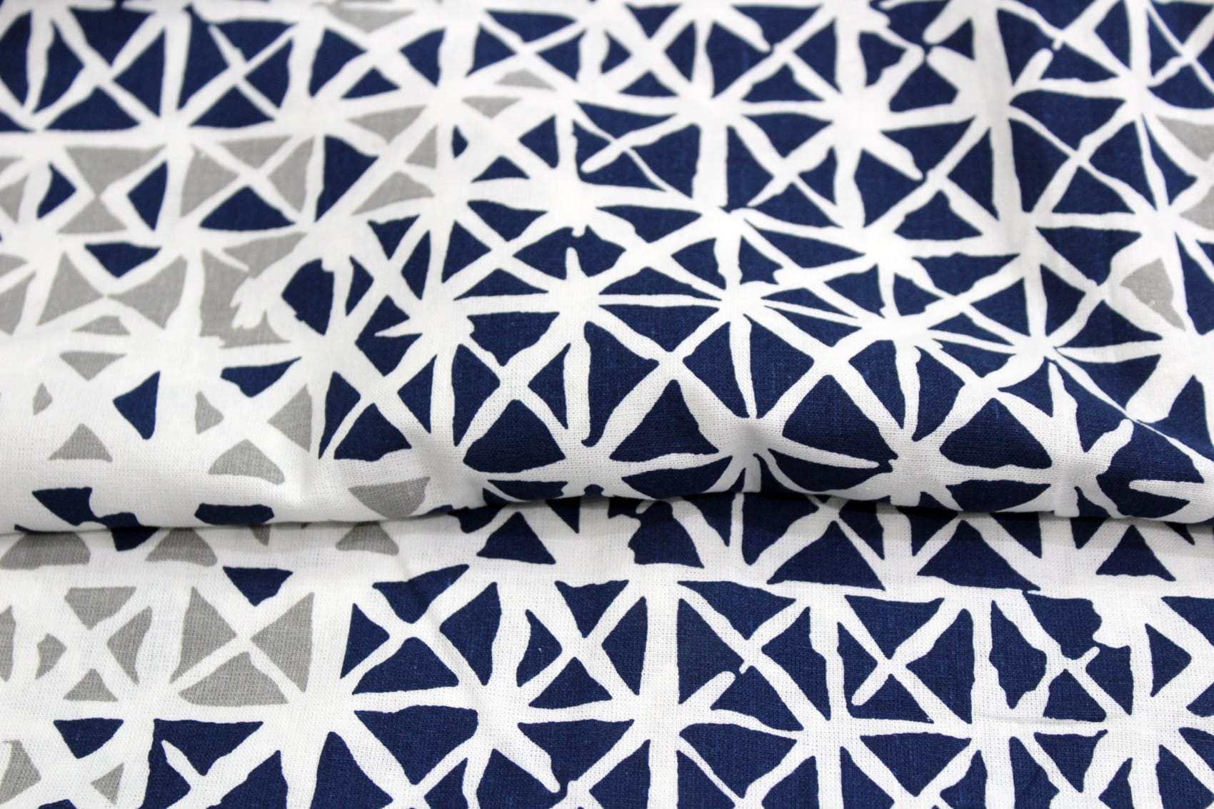 Soft Blue 144 TC Geometrical Print Cotton Fabric(231 cms) online in India
