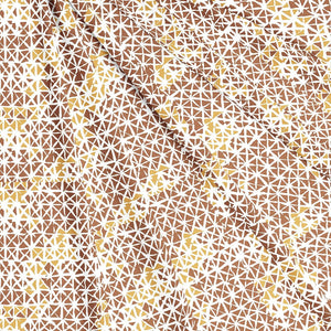 Soft Brown 144 TC Geometrical Print Cotton Fabric(231 cms) online in India 
