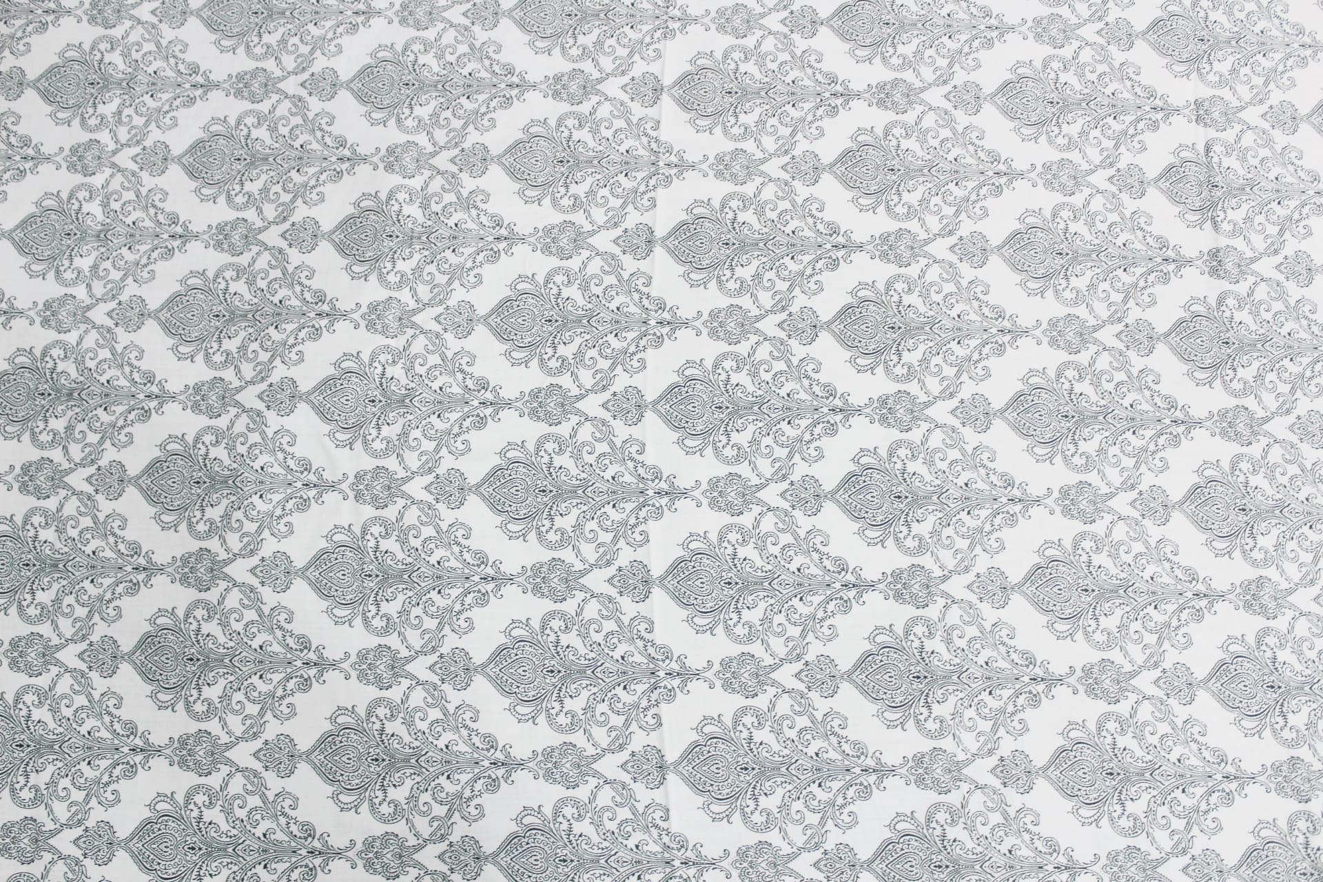 Soft Cotton Printed 250 TC Motif Satin Fitted Bedsheet In Grey At Best Prices