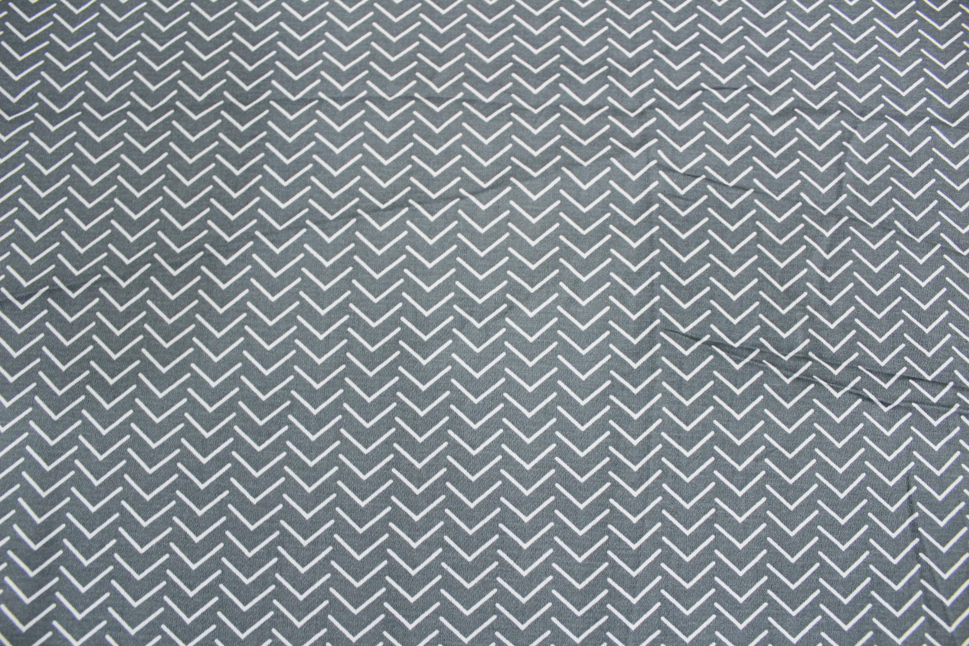 Soft Cotton Printed 250 TC Geometrical Satin Fitted Bedsheet In Grey At Best Prices