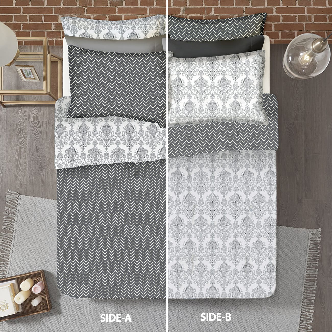 Soft 300 TC Traditional Motif Design Print Cotton Satin Duvet Cover online in India