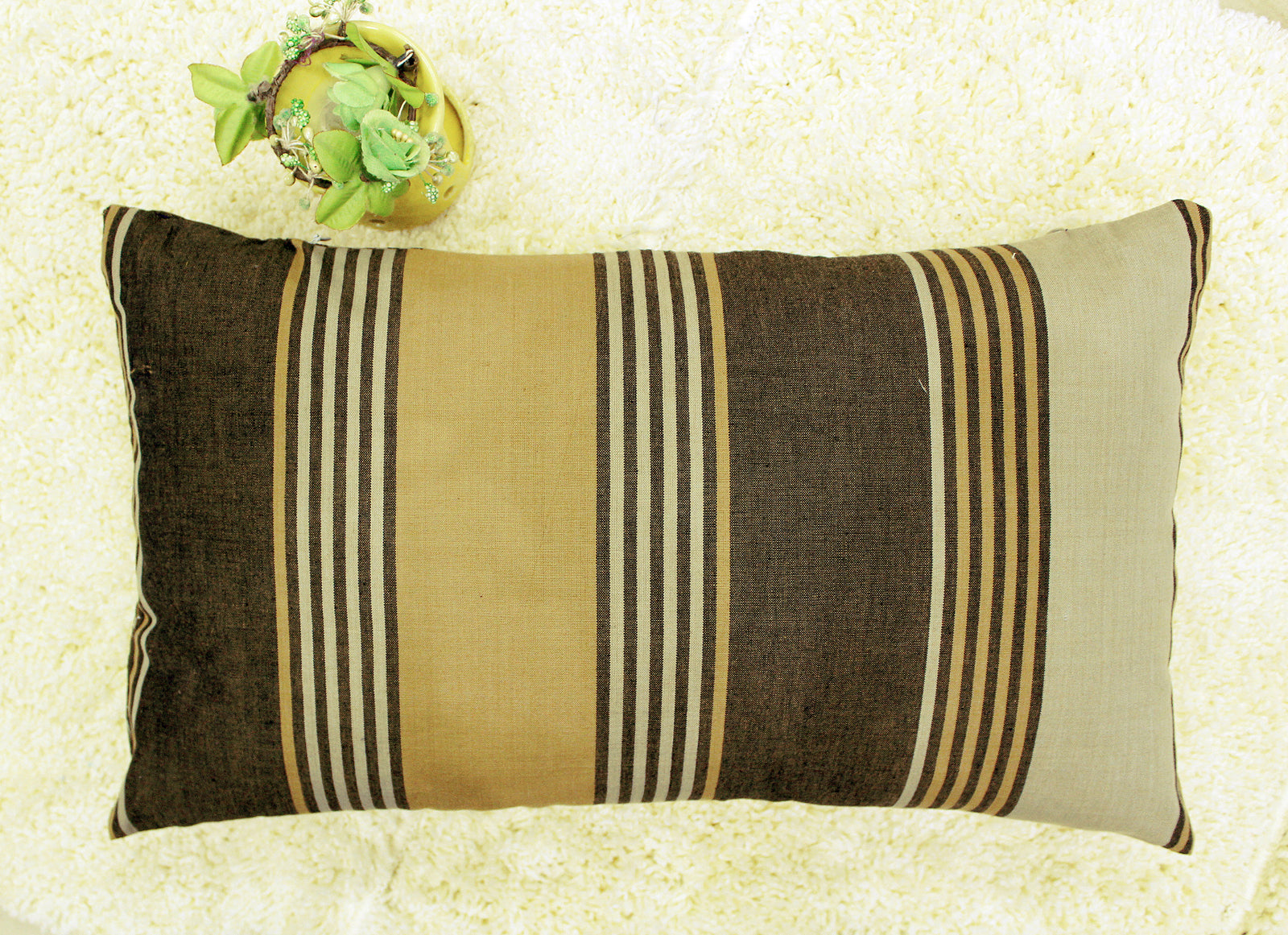 Woven Stripe Cotton 2 Pcs Cushion Cover set - Multicolor