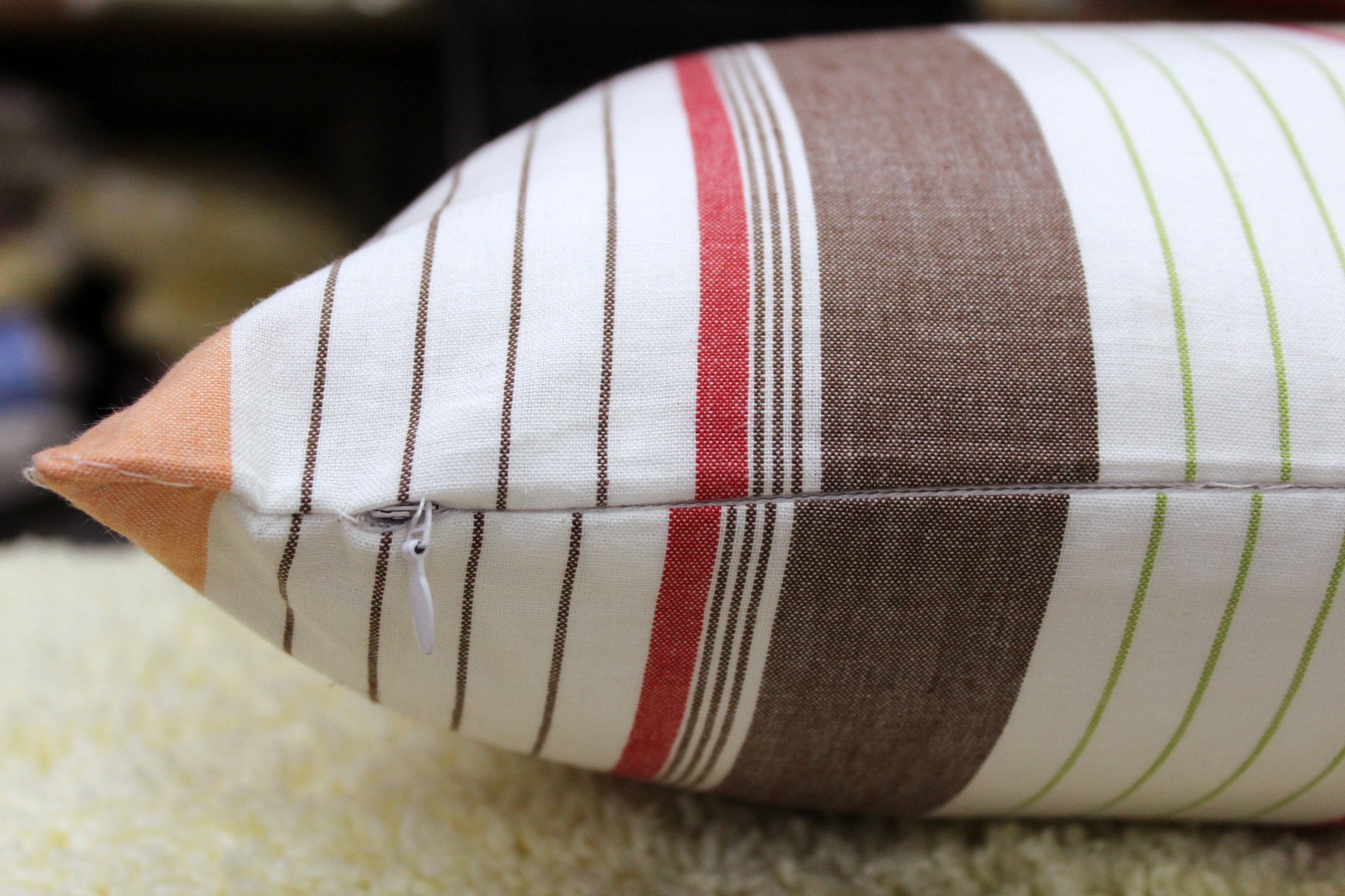 Soft Woven Stripe Cotton Cushion Cover Set in Multicolor online at best prices(2Pcs)