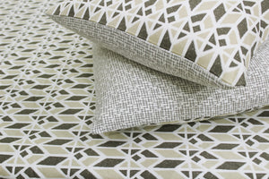 Soft Cotton Printed 300 TC Ikat Geometrical Satin Fitted Bedsheet In Brown At Best Prices