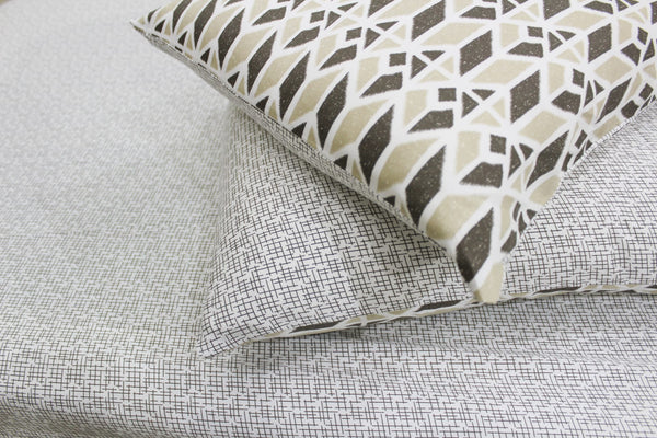 Soft Cotton Printed 300 TC Geometrical Satin Fitted Bedsheet In Brown At Best Prices