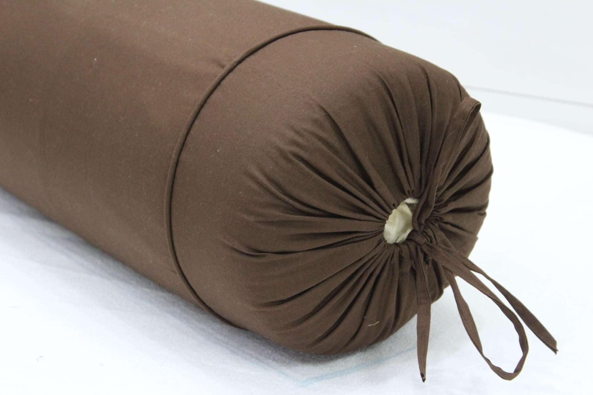 Comfortable Plain Cotton Bolster Cover Set 2pcs in Coffee Brown on line