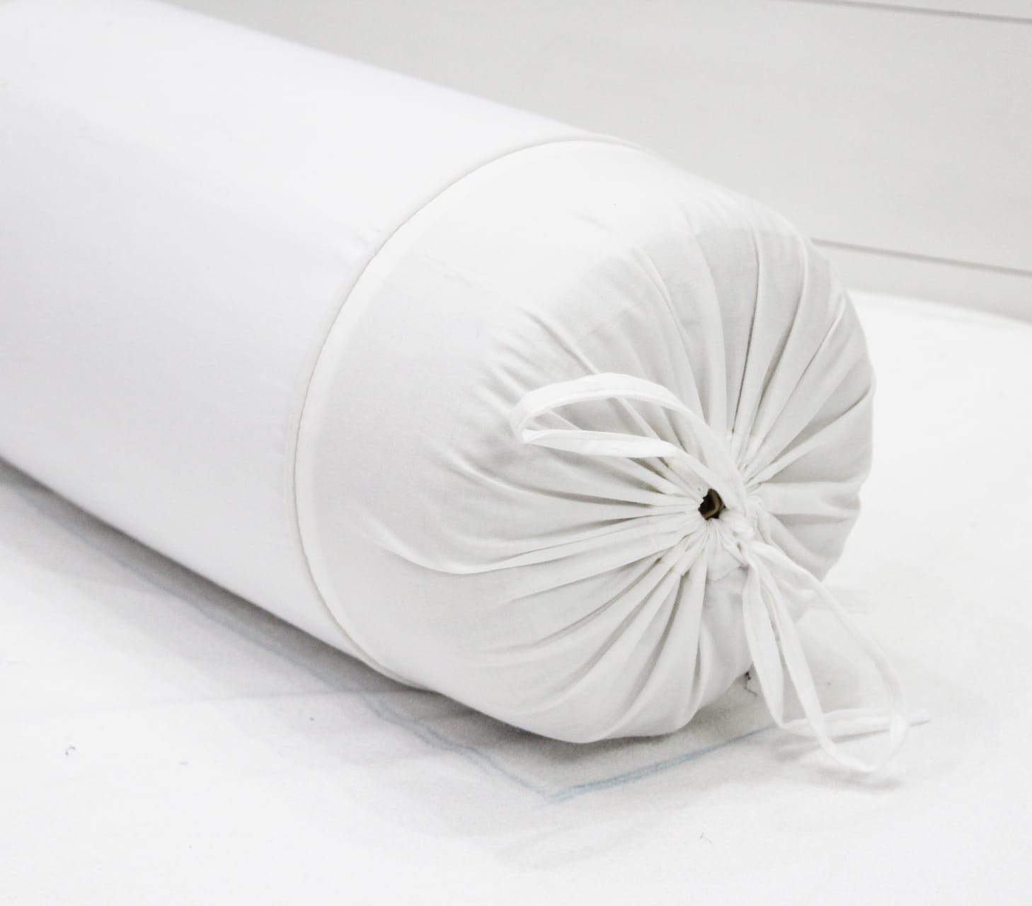 Comfortable Plain Cotton Bolster Cover Set 2pcs in White online