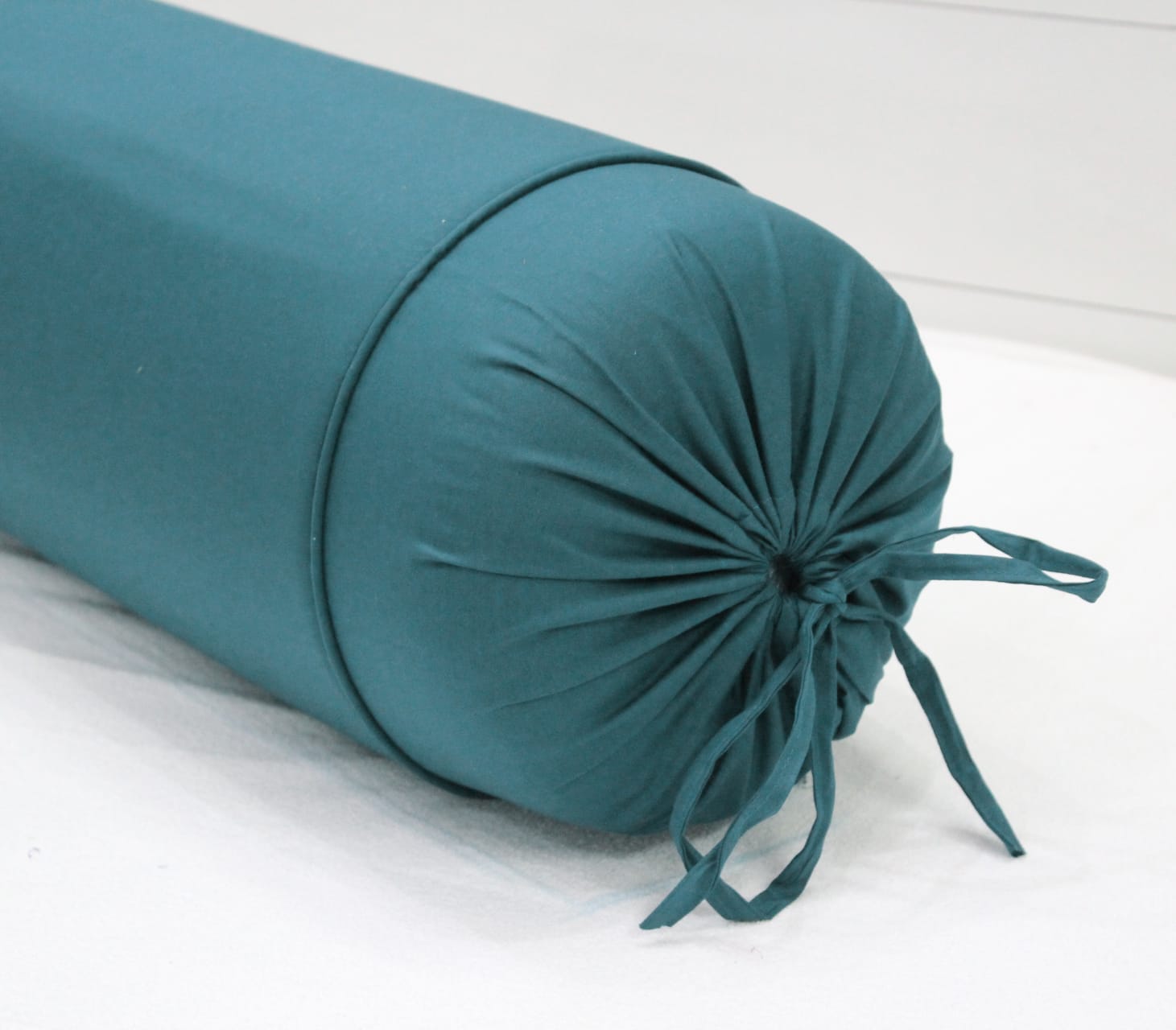 Comfortable Plain Cotton Bolster Cover Set 2pcs in Peacock Blue online