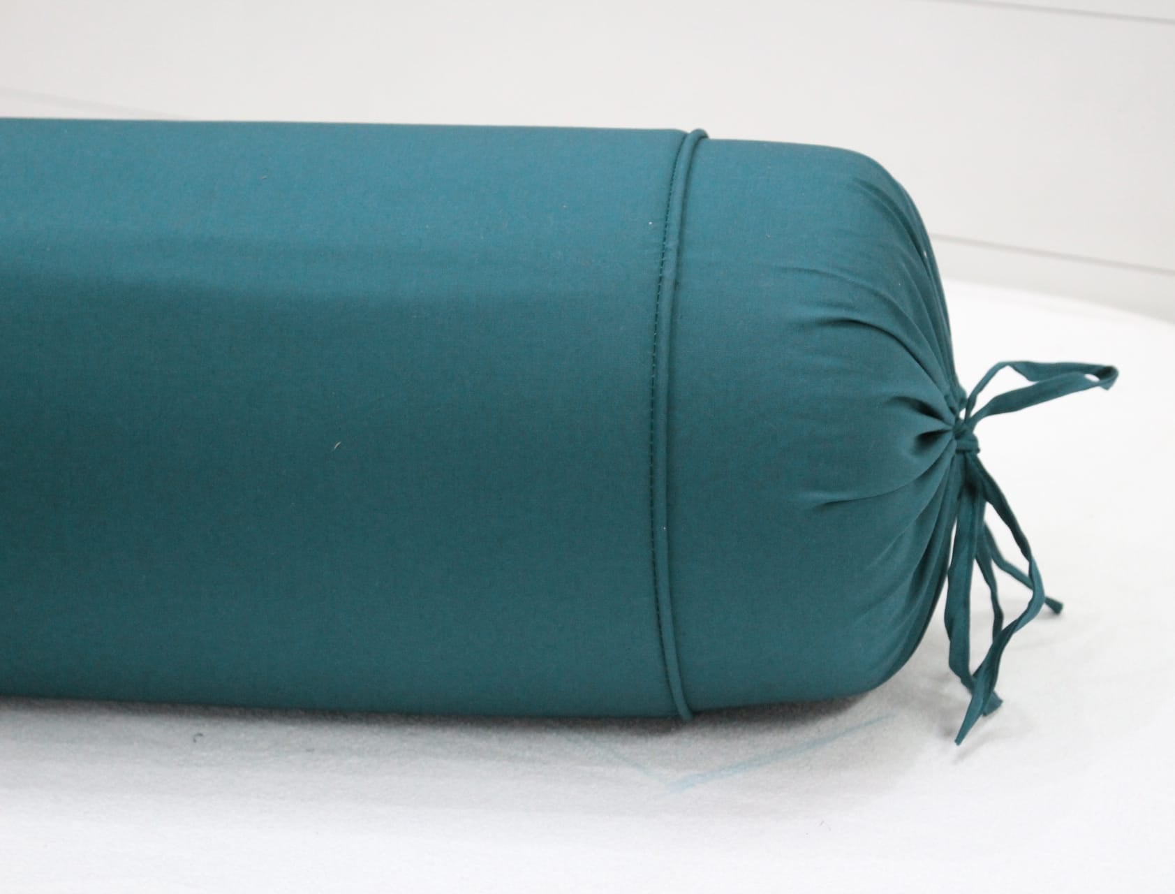 Comfortable Plain Cotton Bolster Cover Set 2pcs in Peacock Blue online
