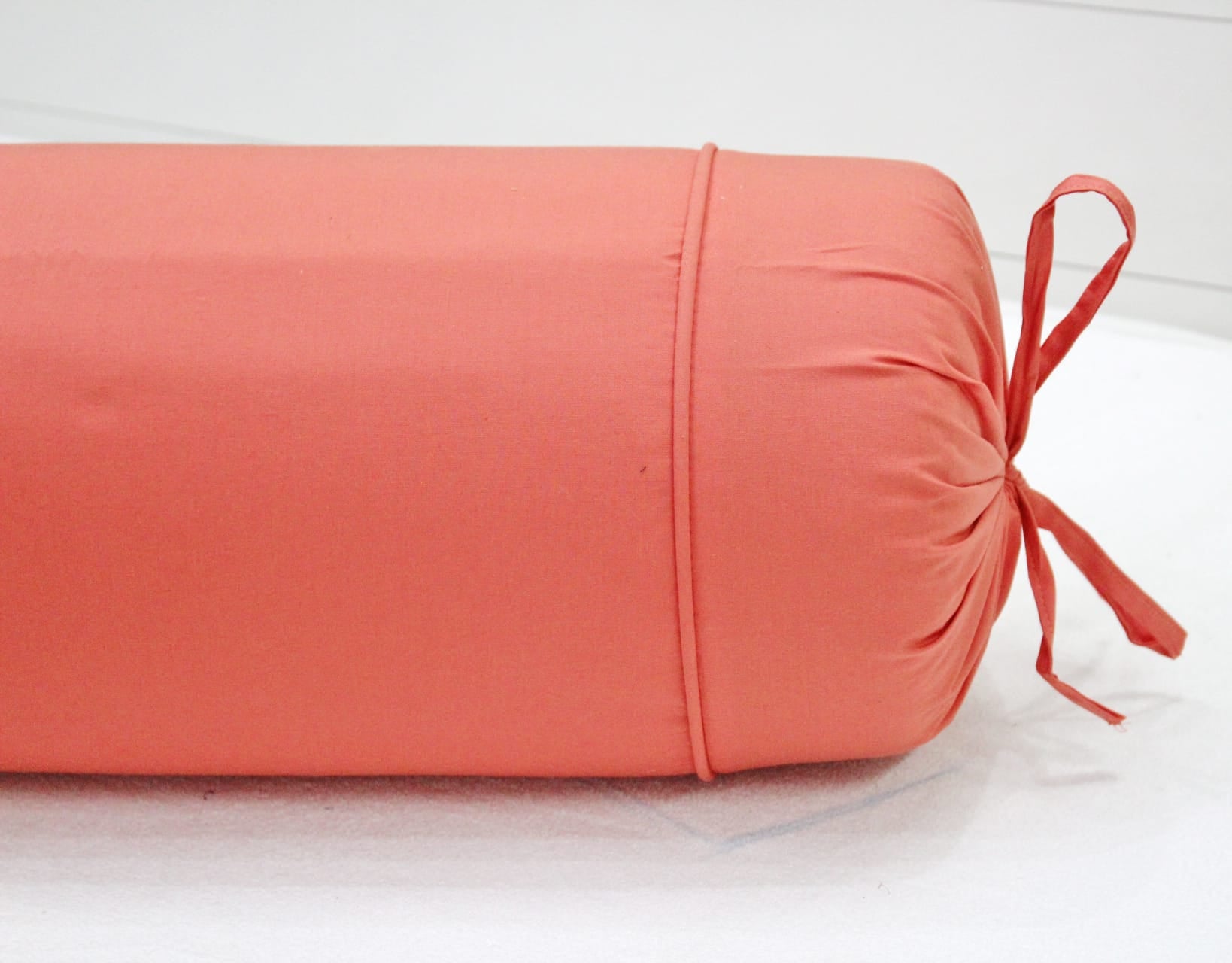 Comfortable Plain Cotton Bolster Cover Set 2pcs in Peach online