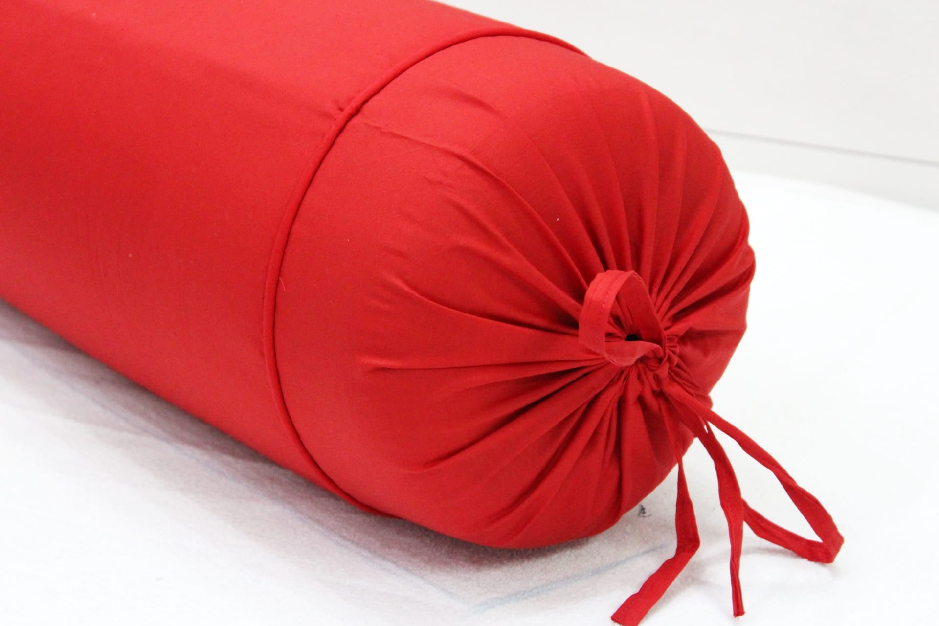 Comfortable Plain Cotton Bolster Cover Set 2pcs in Red online