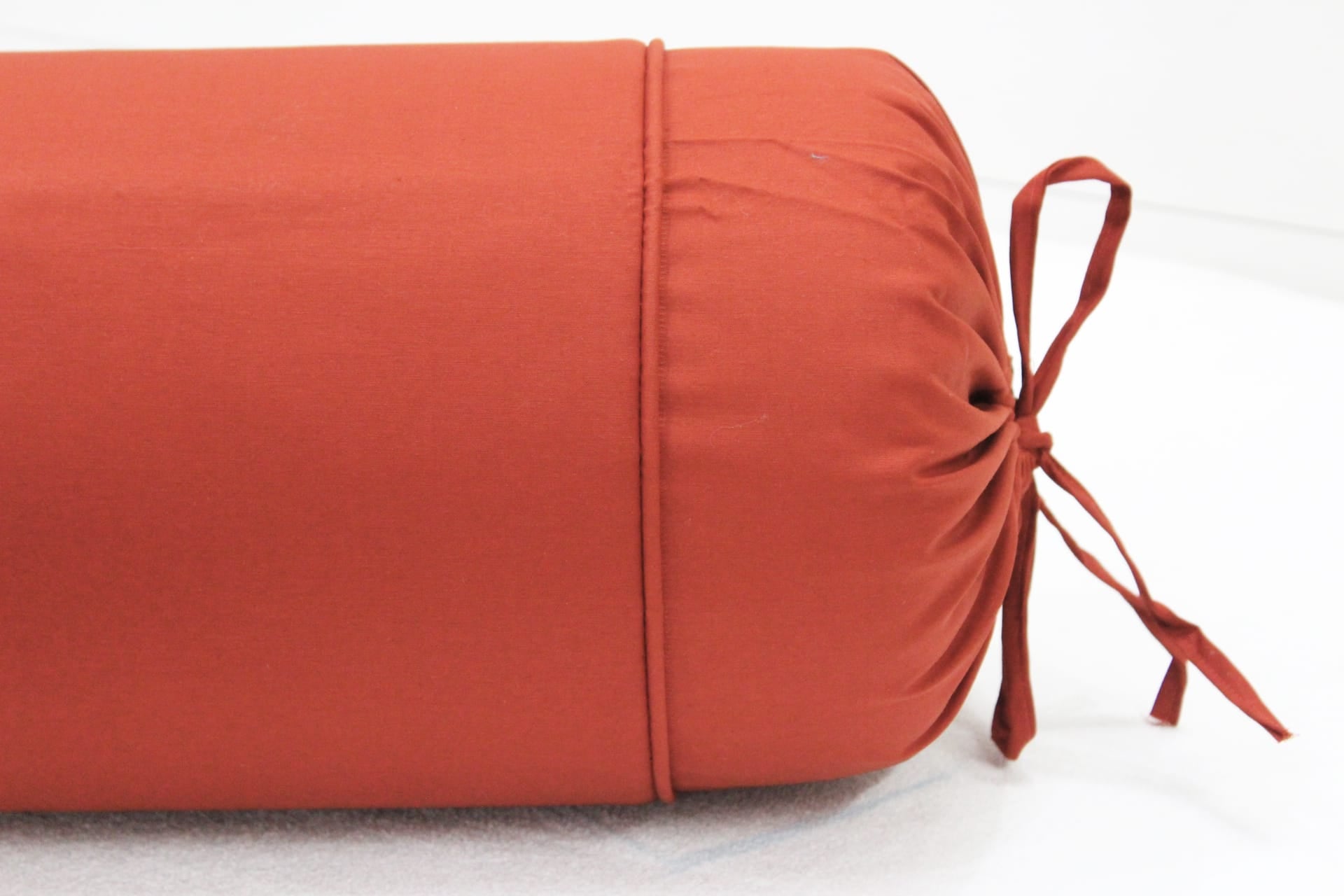 Comfortable Plain Cotton Bolster Cover Set 2pcs in Rust online