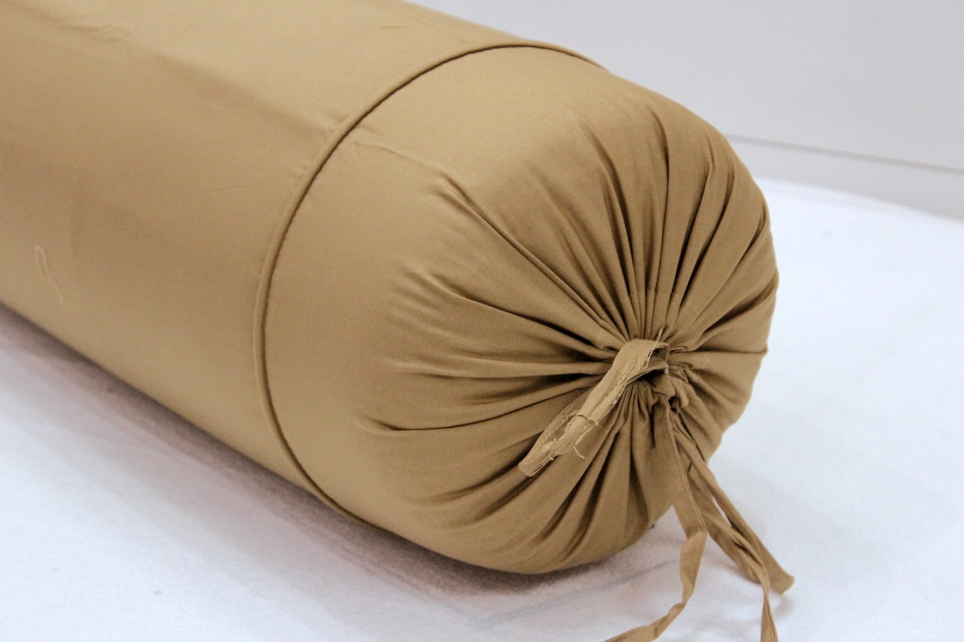 Comfortable Plain Cotton Bolster Cover Set 2pcs in Camel Brown online