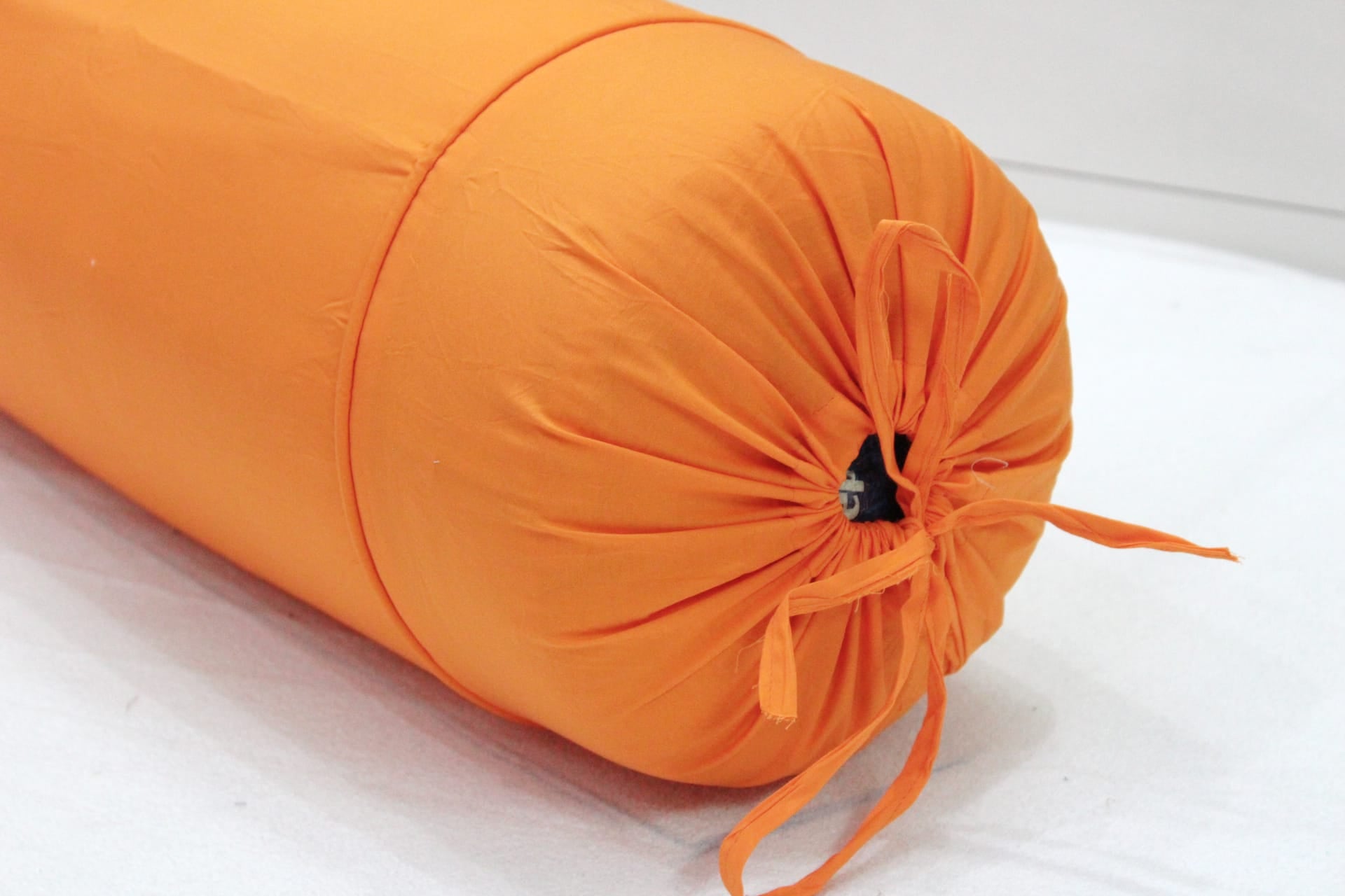 Comfortable Plain Cotton Bolster Cover Set 2pcs in Orange online