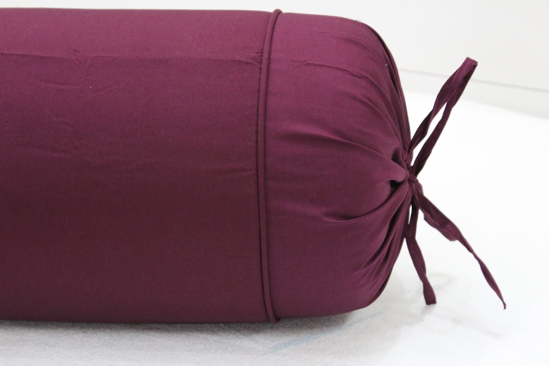 Comfortable Plain Cotton Bolster Cover Set 2pcs in Burgundy online