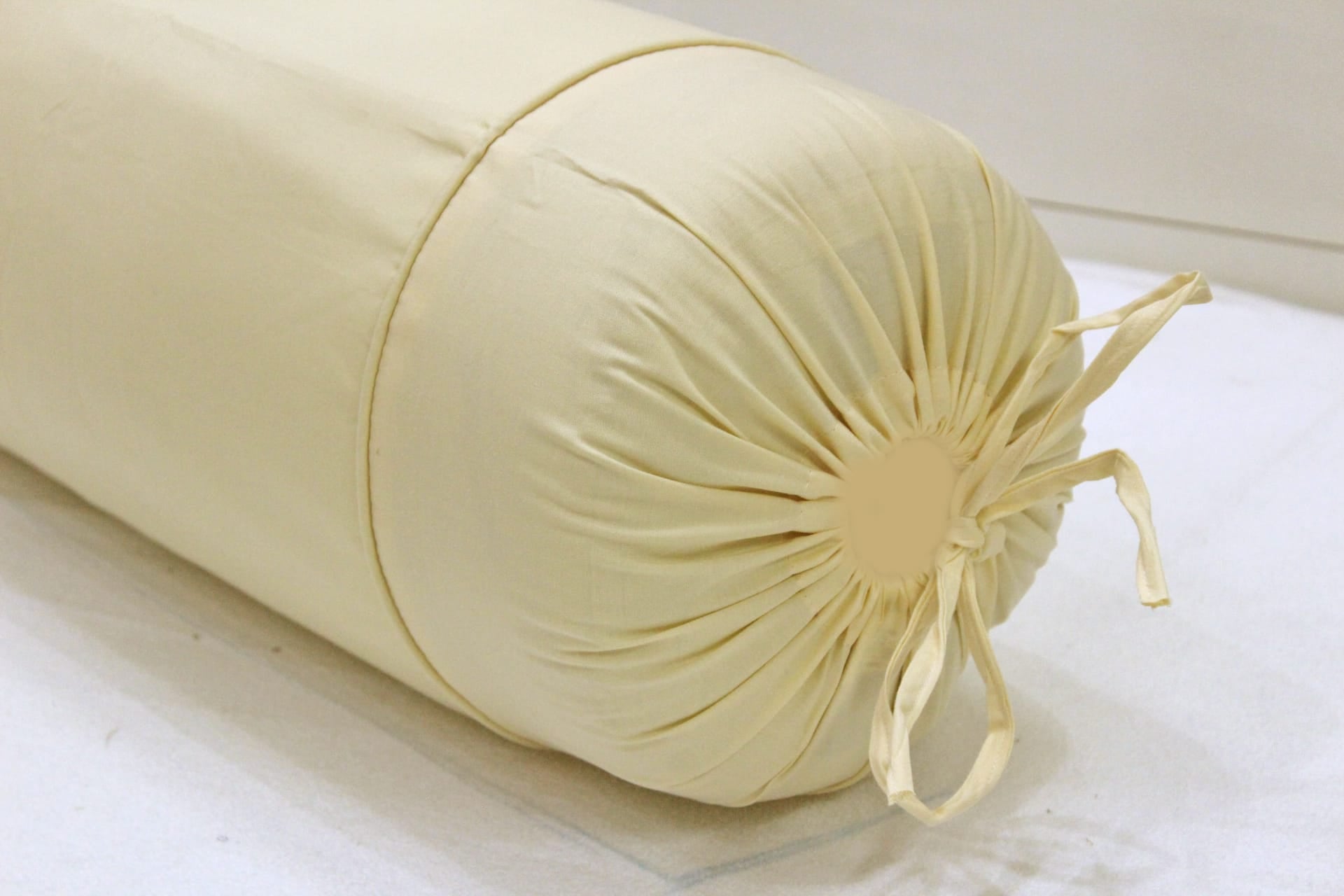 Comfortable Plain Cotton Bolster Cover Set 2pcs in Beige online