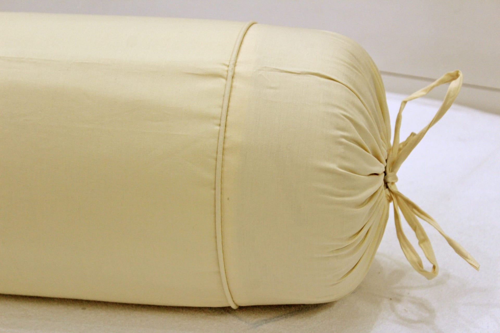 Comfortable Plain Cotton Bolster Cover Set 2pcs in Beige online