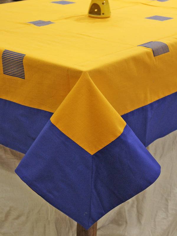 Alpha Yellow Woven Cotton Plain Table Cover(1 Pc) online in India