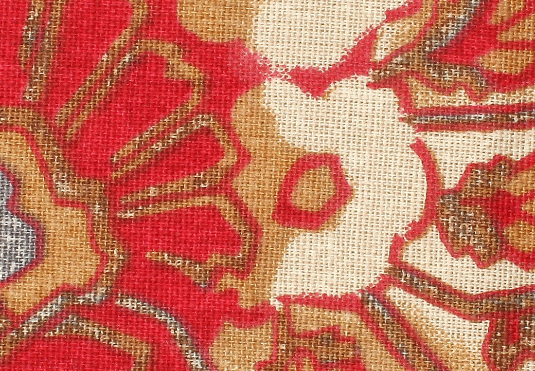 Quartz Printed Floral Cotton Cushion Cover - Rust