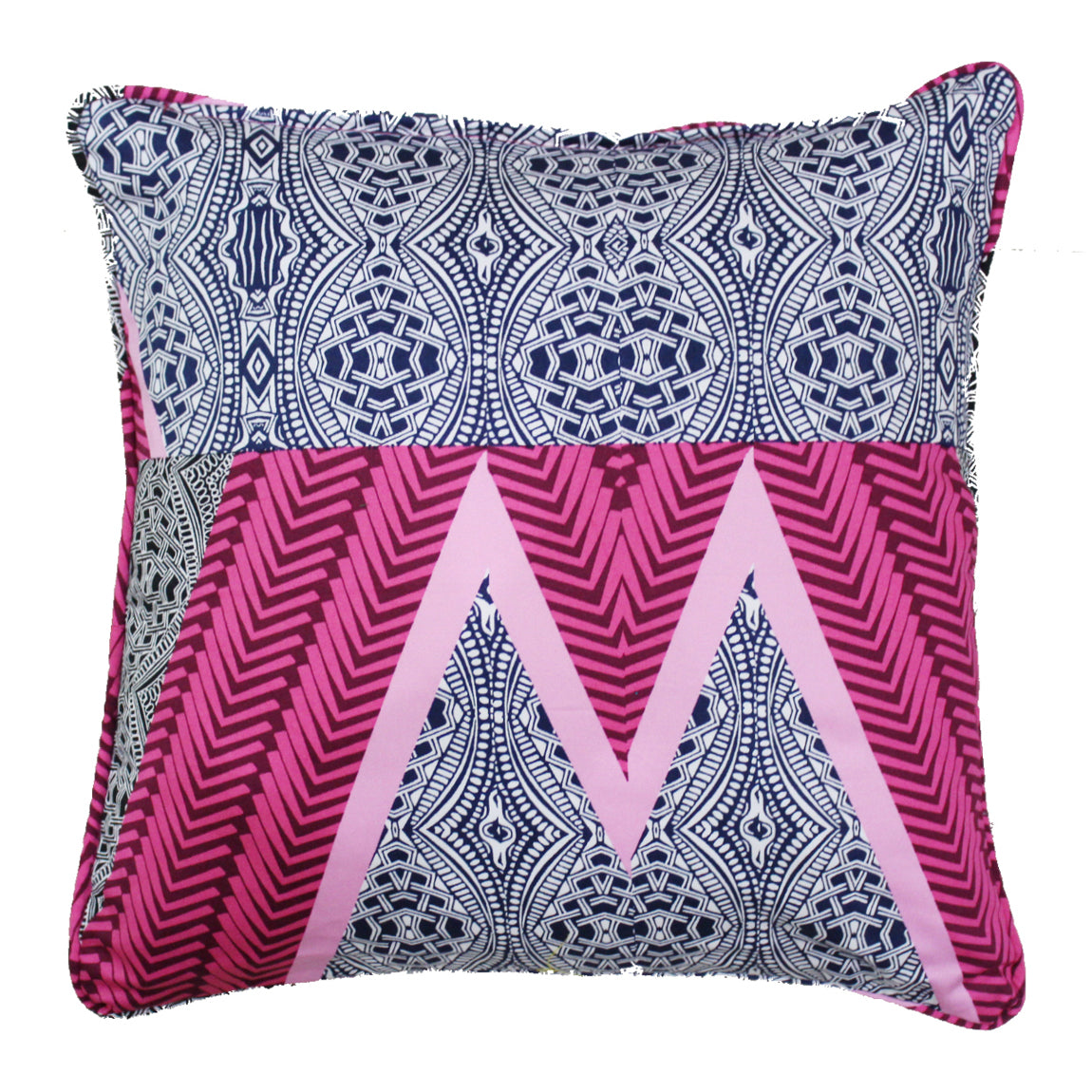 Quartz Printed Abstract Cotton Cushion Cover - Pink