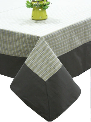 Alpha Khaki Woven Cotton Check Table Cover(1 Pc) online in India