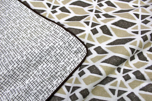Soft 300 TC Brown Ikat Geometrical Print Cotton Satin Duvet Cover online in India