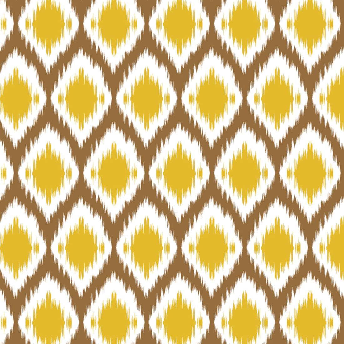 Soft Mustard 144 TC Ikat Print Cotton Fabric(231 cms) online in India