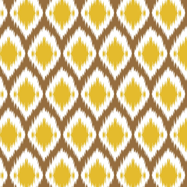 Printed 144 TC Prism Ikat Cotton Fabric 91" (231 cms) - Mustard
