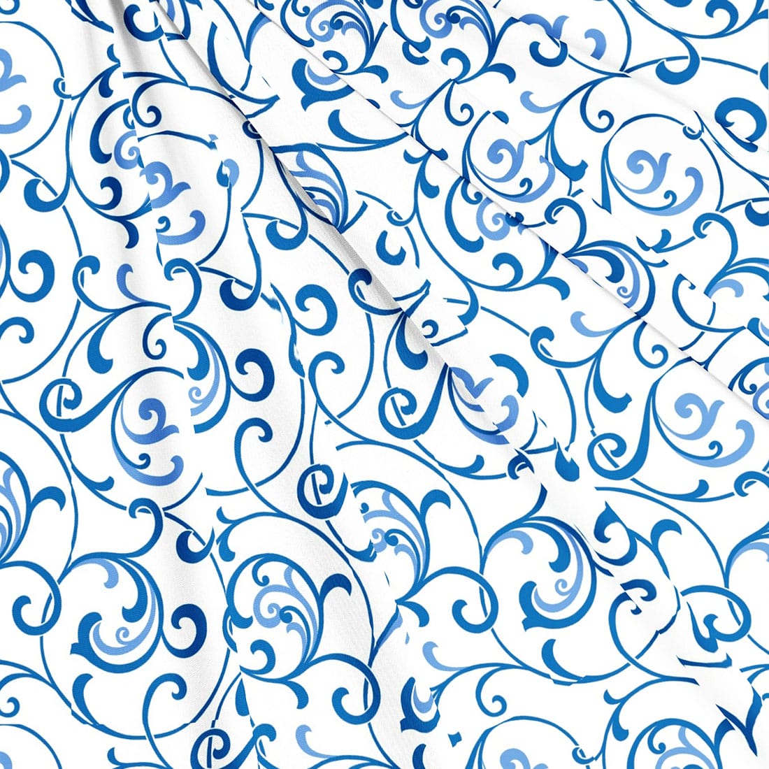 Soft Blue 144 TC Floral Print Cotton Fabric(231 cms) online in India