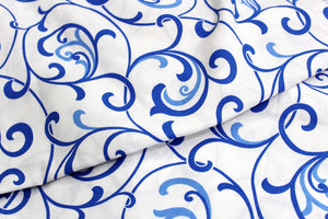 Soft Blue 144 TC Floral Print Cotton Fabric(231 cms) online in India