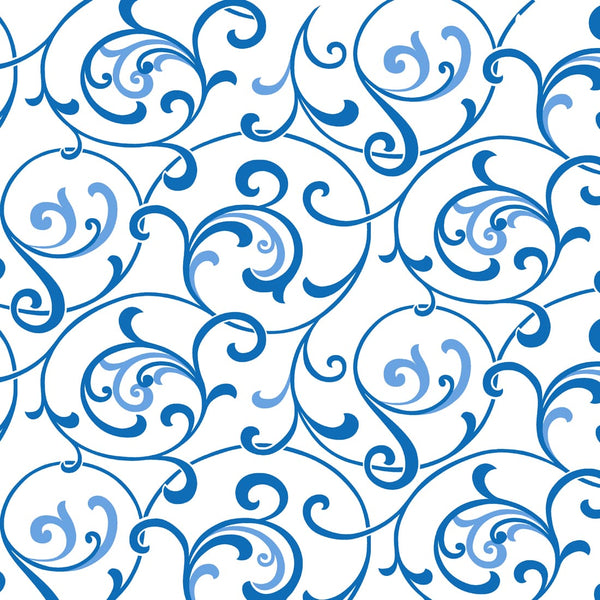 Soft Blue 144 TC Floral Print Cotton Fabric(231 cms) online in India