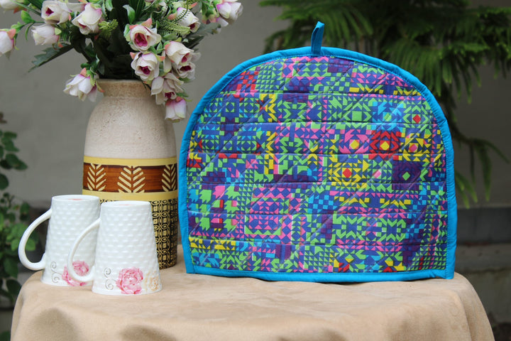 Stylish Blue Printed Cotton Quilted Tea Cozy online in India at best prices