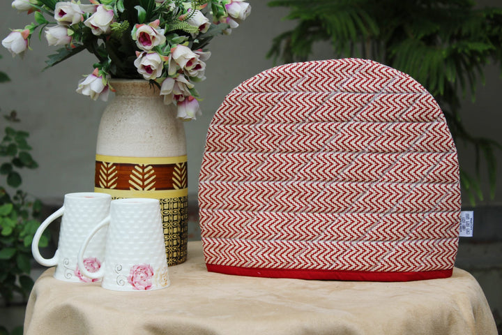 Stylish Maroon Printed Cotton Quilted Tea Cozy online in India at best prices