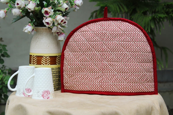 Stylish Maroon Printed Cotton Quilted Tea Cozy online in India at best prices