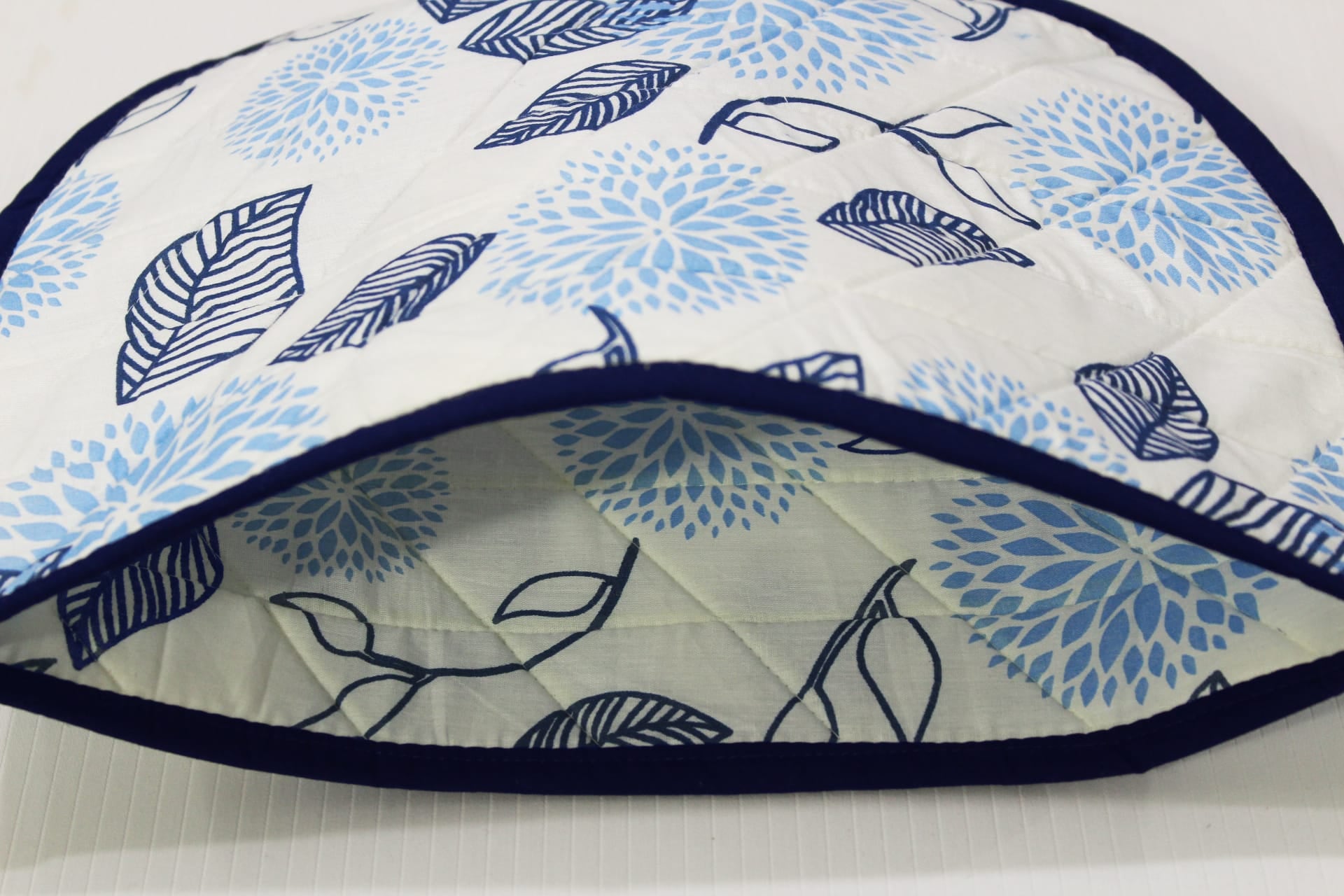 Printed Cotton Quilted Tea Cozy - Blue