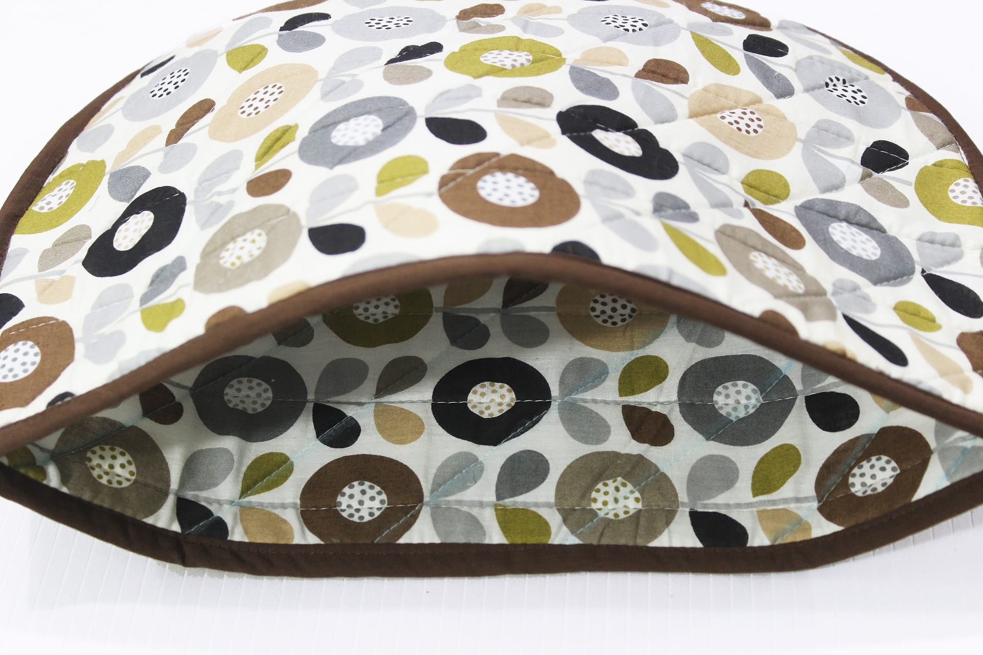 Printed Cotton Quilted Tea Cozy - Coffee