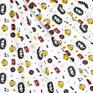 Soft Cotton Digital Print Single Fitted Bedsheet For kids In Yellow