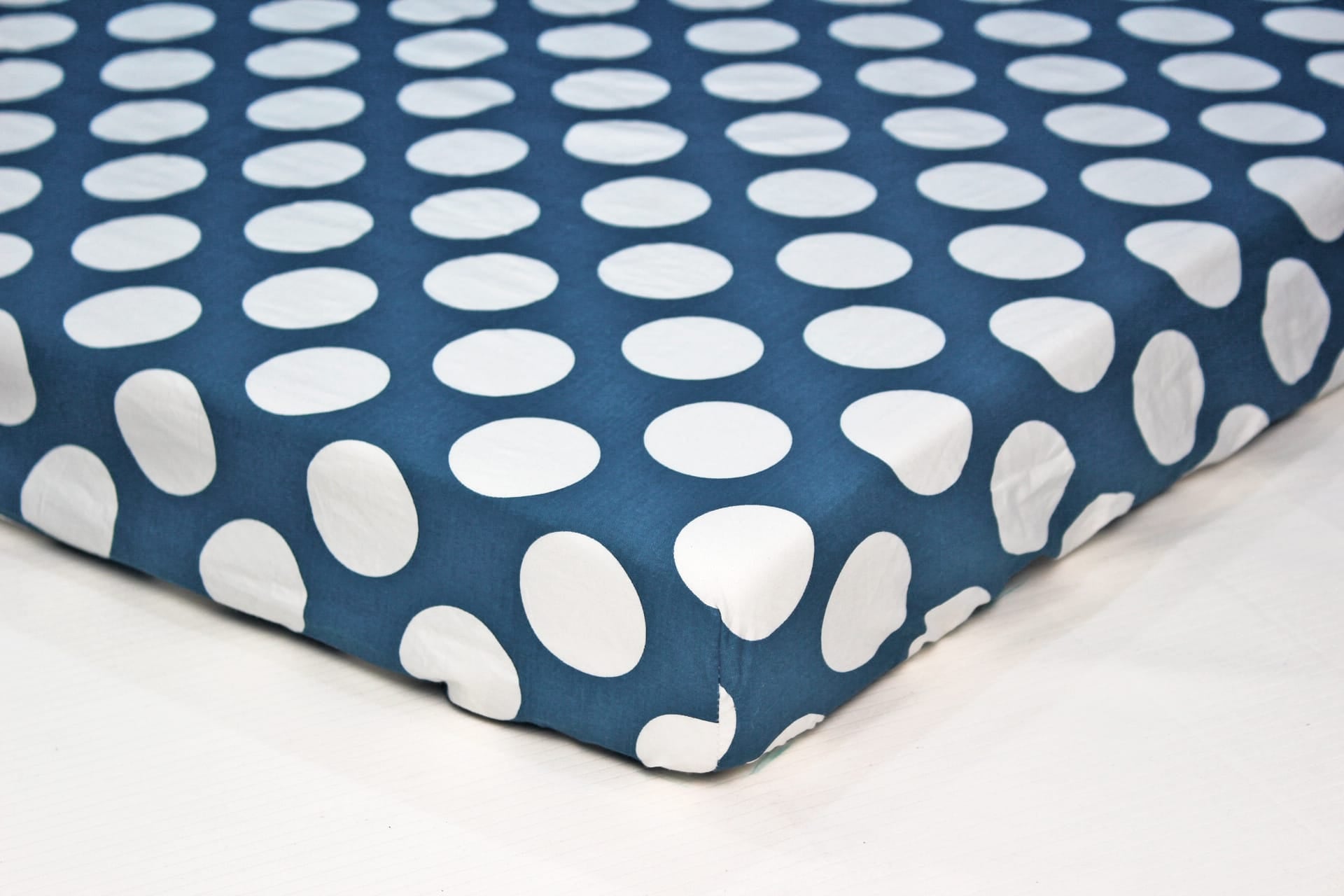MELANGE 100% Cotton Baby Cot Fitted Bedsheet - Blue