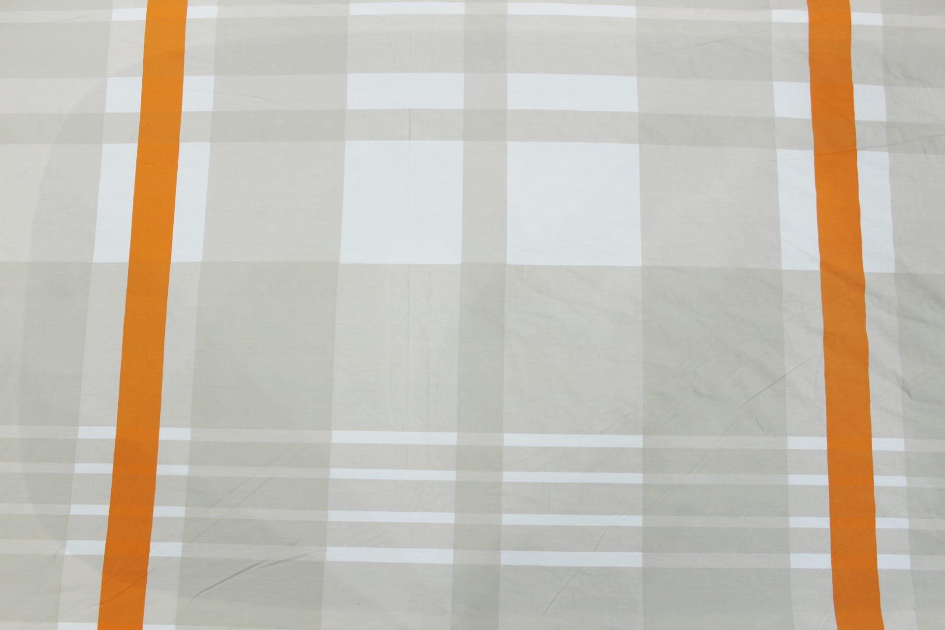 Soft Cotton Check print 250 TC Fitted Bedsheet In Orange At Best Prices