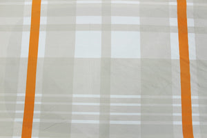 Soft Cotton Check print 250 TC Fitted Bedsheet In Orange At Best Prices